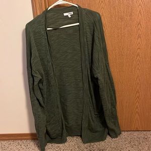 Women's Green Open-Front Sweater